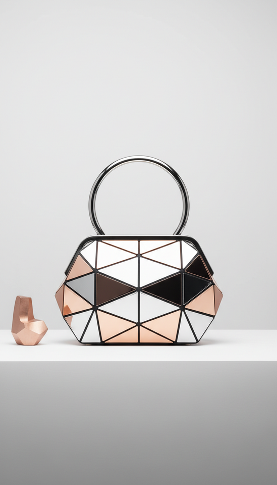 Bolsa statement metalizada prateada